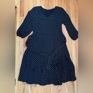 TALBOTS DITSY DOT FIT & FLARE DRESS SIZE 2